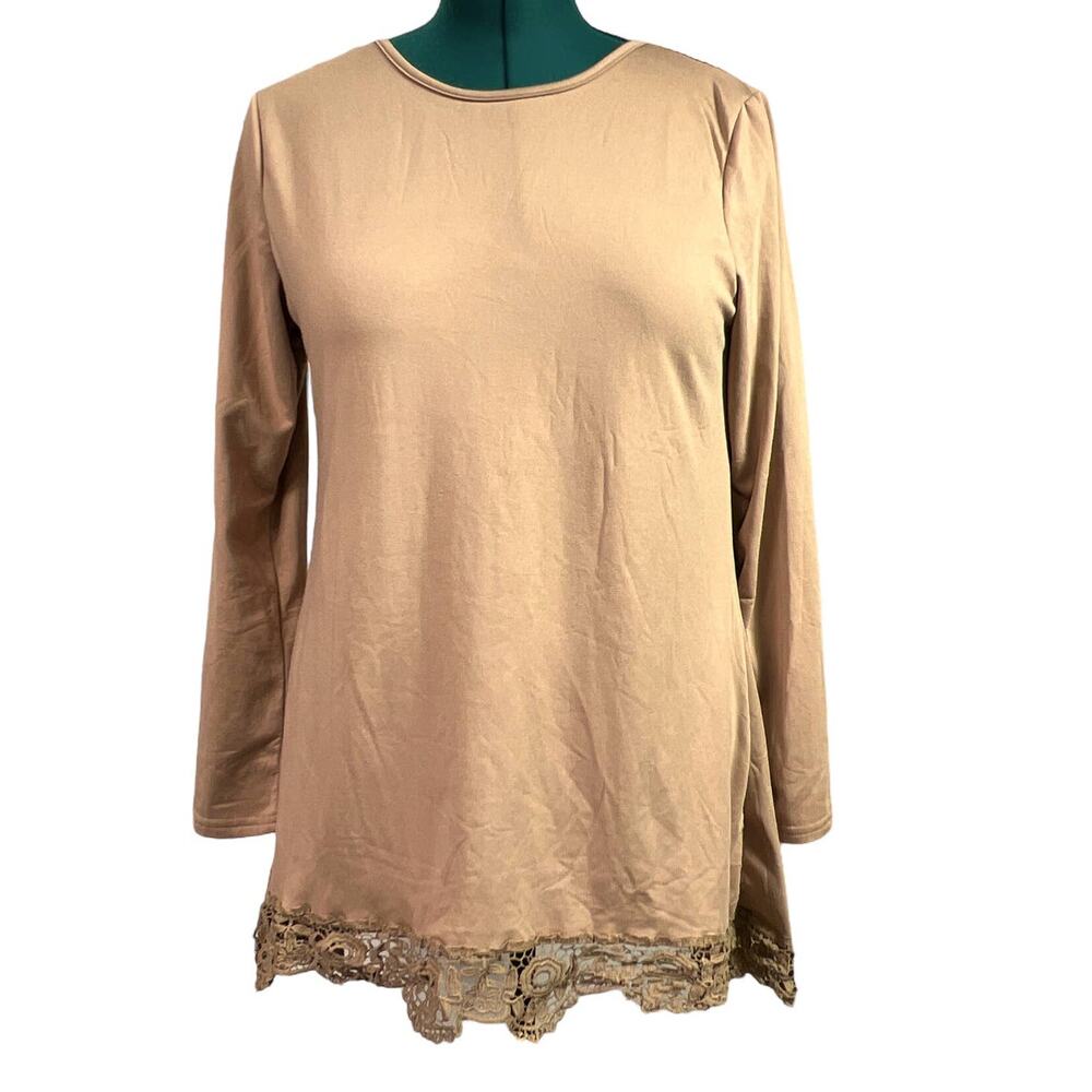 Soft Warm Cozy Stretchy Crew Neck Long Sleeve Tunic Top Blouse No Tags